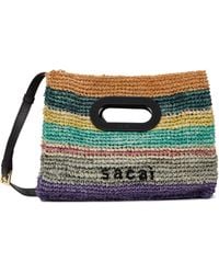 Sacai - マルチカラー スモール New Shopper ラフィア バッグ - Lyst