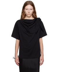 Dries Van Noten - T-shirt noir à ornement noué - Lyst