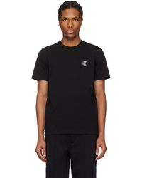 Moncler - T-Shirt Noir En Coton À Logo À Effet Délavé - Lyst