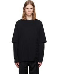 Simone Rocha - Lace Up Hem Layered Long Sleeve T-Shirt - Lyst