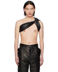 Rick Owens - Dbl Banded Leather Tank Top - Lyst