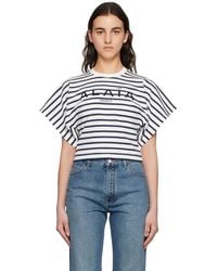 Alaïa - White Stripe T-shirt - Lyst