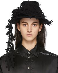 Yohji Yamamoto Wool Trimming Hat - Black