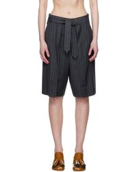 JW Anderson - グレー フォールド フロントプリーツ ショートパンツ - Lyst
