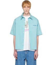 rice nine ten - ブルー Medium-Short キュプラサテン シャツ - Lyst
