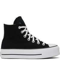 Converse - Baskets Montantes Chuck Taylor All Star Noires En Canevas À Plateforme - Lyst