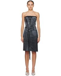 OTTOLINGER - Robe courte noire en denim à ceinture - Lyst