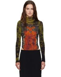 Jean Paul Gaultier - Khaki & 'The Médaillon' Open Back Bodysuit - Lyst