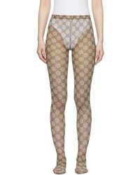 Gucci Collant beige et brun GG - Marron