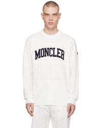 Moncler - ホワイト ロゴ刺繍 スウェットシャツ - Lyst
