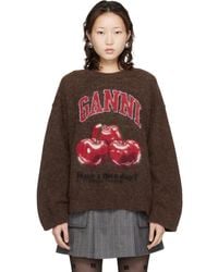 Ganni - Brushed Alpaca Graphic Oversized Sweater - Lyst