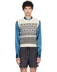 Dries Van Noten - Off- Jacquard Wool Sweater Vest - Lyst