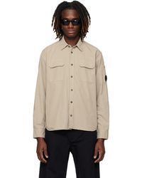 C.P. Company - Organic Gabardine Long Sleeve Lens Shirt - Lyst