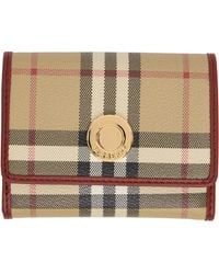 Burberry - Small Check Folding Wallet - Lyst