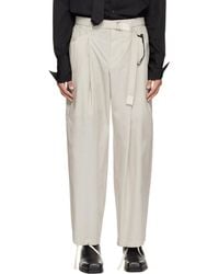 Sacai - Off- Cotton Typewriter Trousers - Lyst