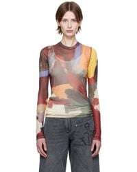 JW Anderson - マルチカラー Abstract Print シアー 長袖トップス - Lyst