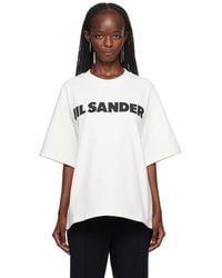 Jil Sander - ホワイト ロゴプリント Tシャツ - Lyst