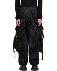 Julius - Pantalon cargo noir à empiècements superposés de style sac à dos - Lyst