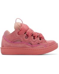 Lanvin - Monochrome Suede Curb Sneakers - Lyst