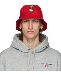red and black polo bucket hat