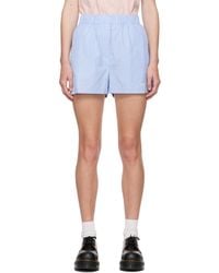 MSGM ネイビー ピンストライプ ショートパンツ ブラック | Lyst