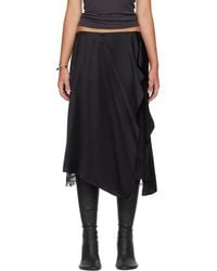 Acne Studios - Layered Satin Midi Skirt - Lyst