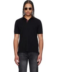 Paul Smith - Cotton 'Artist Stripe' Placket Polo Shirt - Lyst