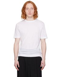Dries Van Noten - T-shirt blanc à col ras du cou - Lyst