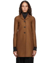Harris Wharf London Manteau en laine pressee brun - Marron