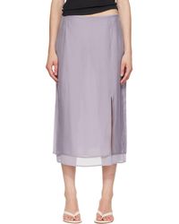 Rag & Bone - Jupe Midi Suki Mauve En Organza - Lyst