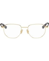 Bottega Veneta - Gold Round Glasses - Lyst