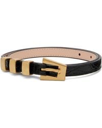 BY FAR Croco-Embossed Leather Belt in Black | Lyst display picture 2