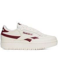 Reebok - Off- & Burgundy Club C Double Revenge Sneakers - Lyst