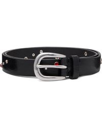Paul Smith - Ceinture Noire En Cuir À Clous - Lyst