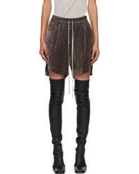 Rick Owens - グレー Concordians ベルベット ボクサー ショートパンツ - Lyst