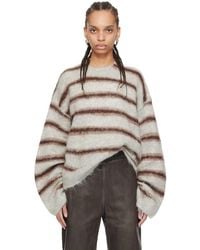 Acne Studios - Gray & Burgundy Stripe Sweater - Lyst