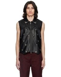 ANDERSSON BELL - Veste Noire En Cuir Synthétique À Appliqués - Lyst