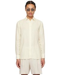 Lardini - Chemise blanc cassé à boutons - Lyst