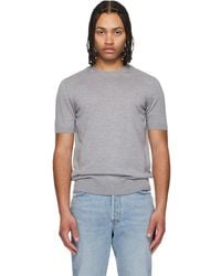 BOSS - Short-Sleeved Merino Wool T-Shirt - Lyst