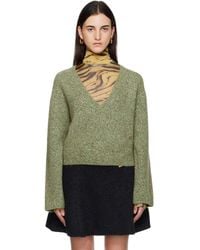 Ganni - Brushed Mohair Mix Deep V-Neck Sweater - Lyst