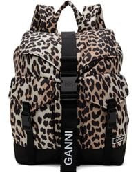 Ganni - Leopard Tech Backpack - Lyst