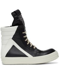 Rick Owens Baskets noires et blanches Geobasket