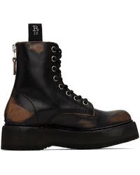 R13 - Black Single Stack Boots - Lyst