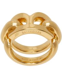 Balenciaga - Gold B Chain 2.0 Ring - Lyst