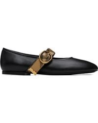 Burberry - Check Strap Leather Robin Ballerina Flats - Lyst