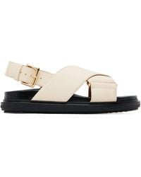 Marni - Off- Leather Fussbett Sandals - Lyst