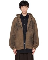 Feng Chen Wang - Distressed Printed French Terry Hoodie - Lyst