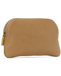 THE ROW EW CIRCLE POUCH （ダークブラウン） The Row Circle Pouch 2 in Dark Brown ANS | FWRD
