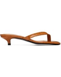 TOTEME - Croco-Embossed Flip Flop Heeled Sandals - Lyst