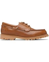 Studio Nicholson - Tan Guston Leather Boat Shoes - Lyst